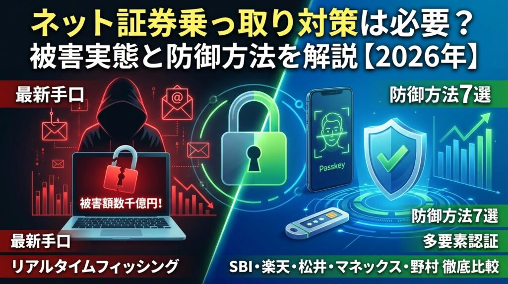 ネット証券乗っ取り対策は必要?被害実態と防御方法を解説【2026年】