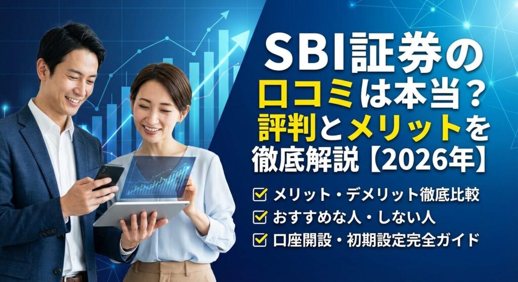SBI証券の口コミは本当?評判とメリットを徹底解説【2026年】