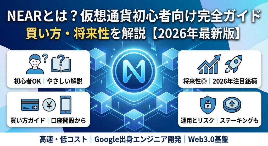 NEARとは?仮想通貨初心者向け完全ガイド|買い方・将来性を解説【2026年】