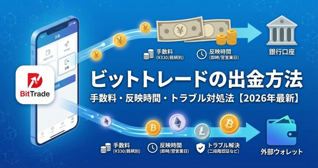 ビットトレードの出金方法|手数料・反映時間・トラブル対処法【2026年】