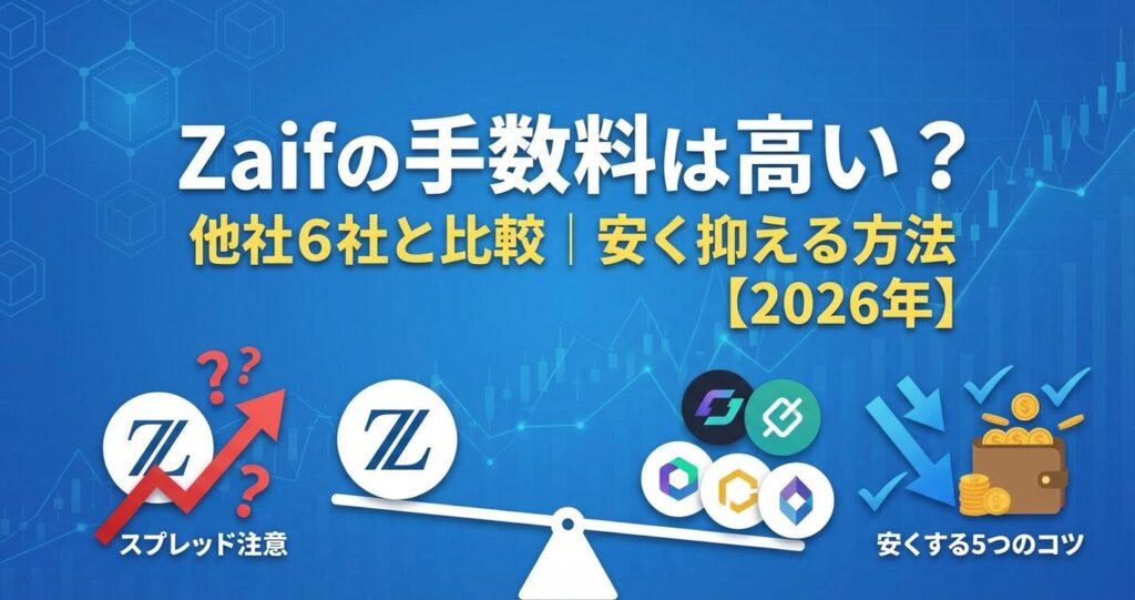 Zaifの手数料は高い?他社6社と比較|安く抑える方法【2026年】