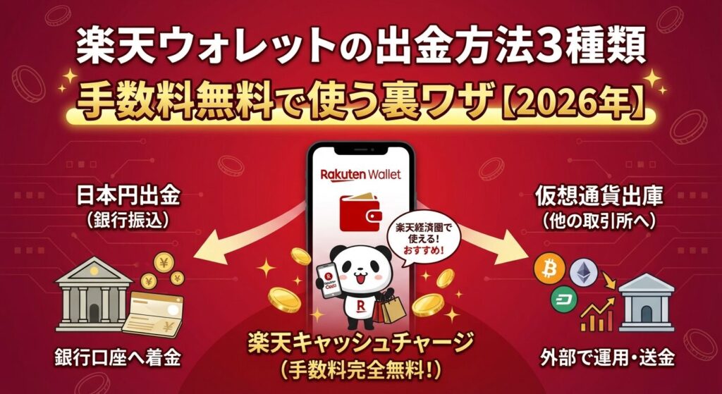 楽天ウォレットの出金方法3種類|手数料無料で使う裏ワザ【2026年】