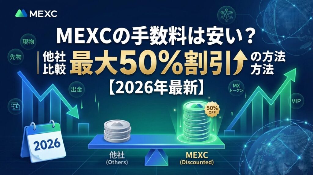 MEXCの手数料は安い?|他社比較と最大50%割引の方法【2026年最新】