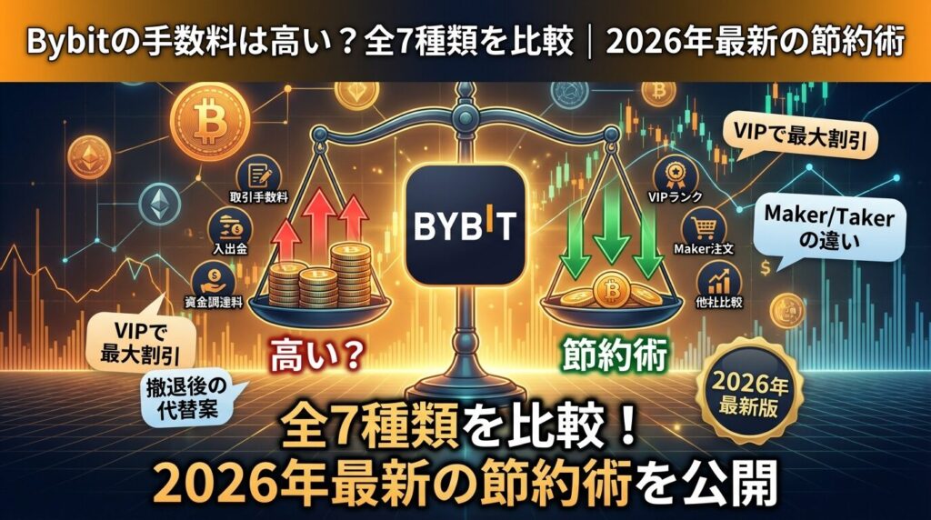 Bybitの手数料は高い?全7種類を比較|2026年最新の節約術