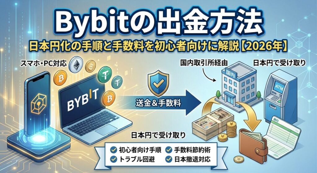 Bybitの出金方法|日本円化の手順と手数料を初心者向けに解説【2026年】