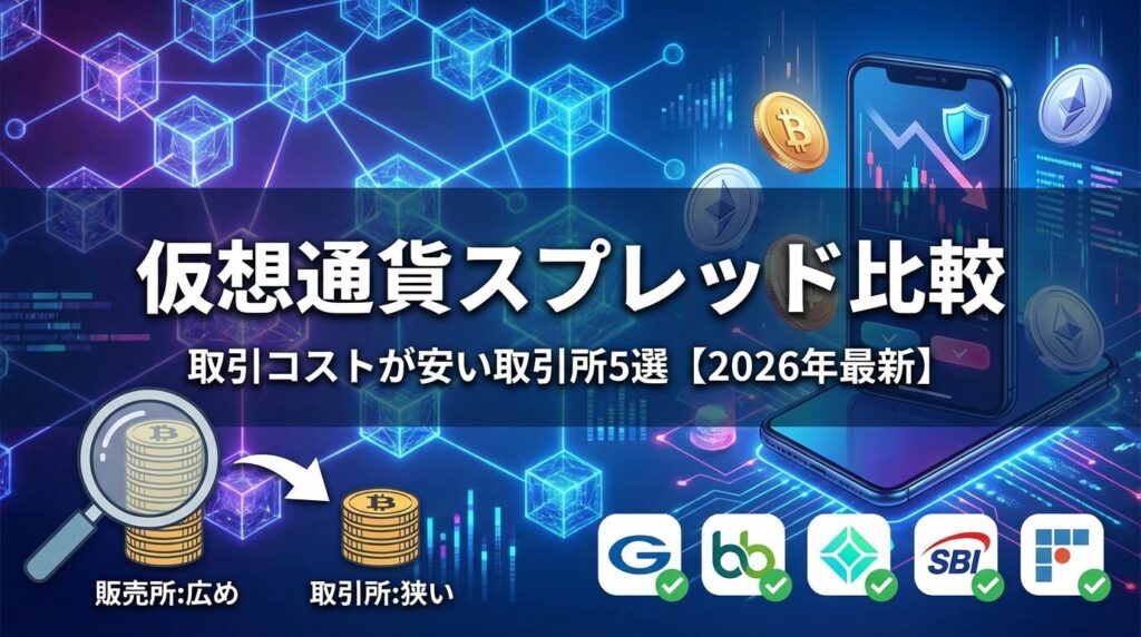 仮想通貨スプレッド比較|取引コストが安い取引所5選【2026年最新】
