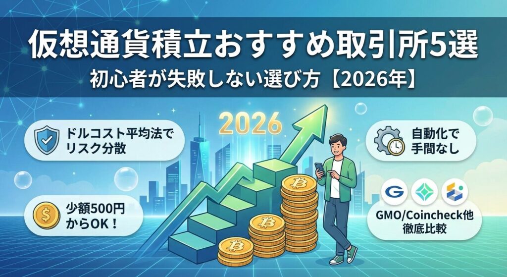 仮想通貨積立おすすめ取引所5選|初心者が失敗しない選び方【2026年】