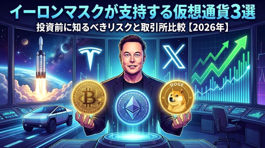 イーロンマスクが支持する仮想通貨3選|投資前に知るべきリスクと取引所比較【2026年】