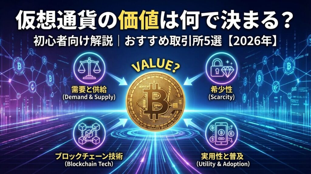 仮想通貨の価値は何で決まる?初心者向け解説|おすすめ取引所5選【2026年】