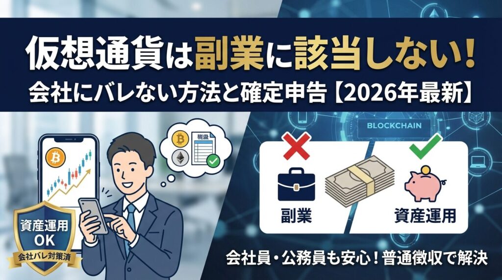 仮想通貨は副業に該当しない|会社にバレない方法と確定申告【2026年】