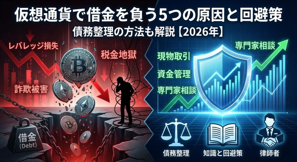 仮想通貨で借金を負う5つの原因と回避策|債務整理の方法も解説【2026年】