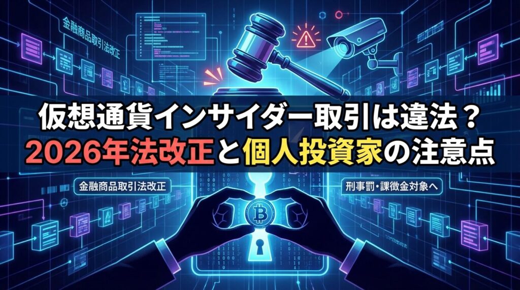 仮想通貨インサイダー取引は違法?2026年法改正と個人投資家の注意点