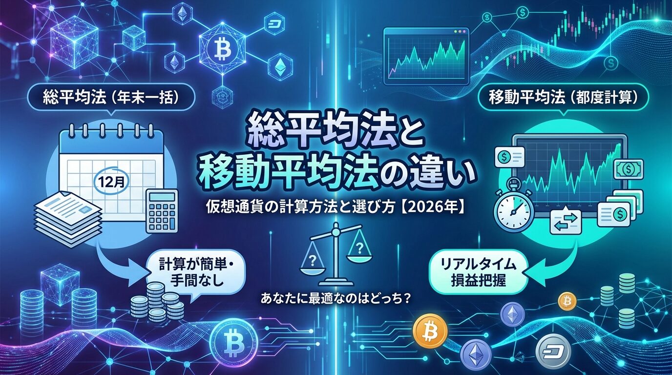 総平均法と移動平均法の違い｜仮想通貨の計算方法と選び方【2026年】
