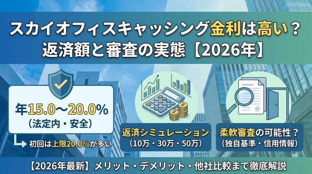 スカイオフィスキャッシング金利は高い?返済額と審査の実態【2026年】
