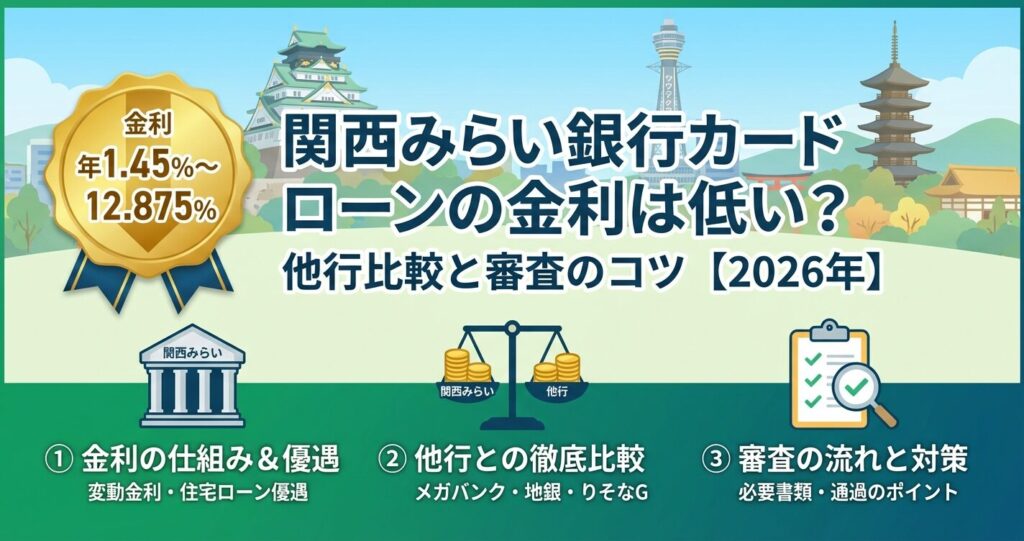関西みらい銀行カードローンの金利は低い?他行比較と審査のコツ【2026年】