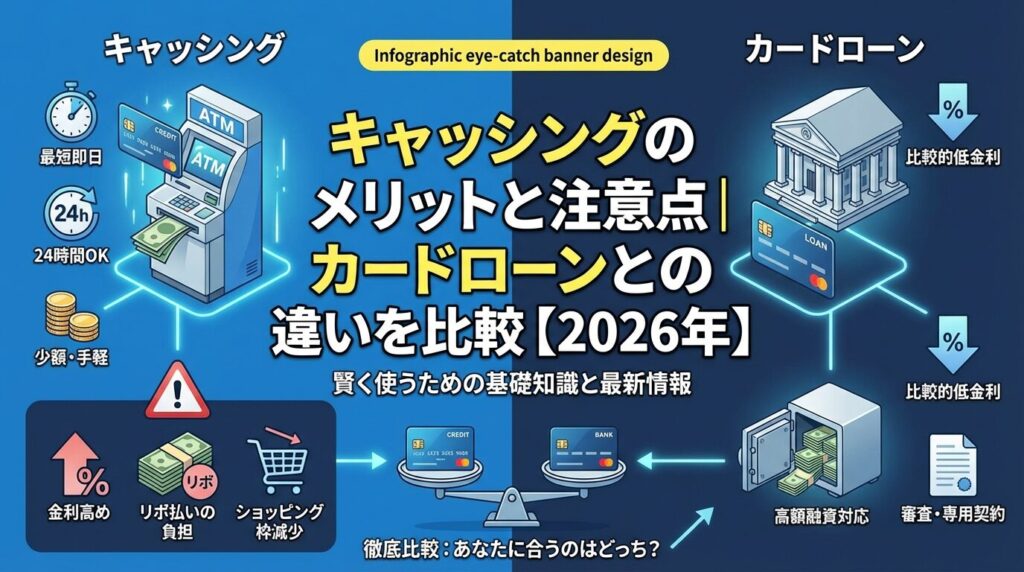 キャッシングのメリットと注意点|カードローンとの違いを比較【2026年】