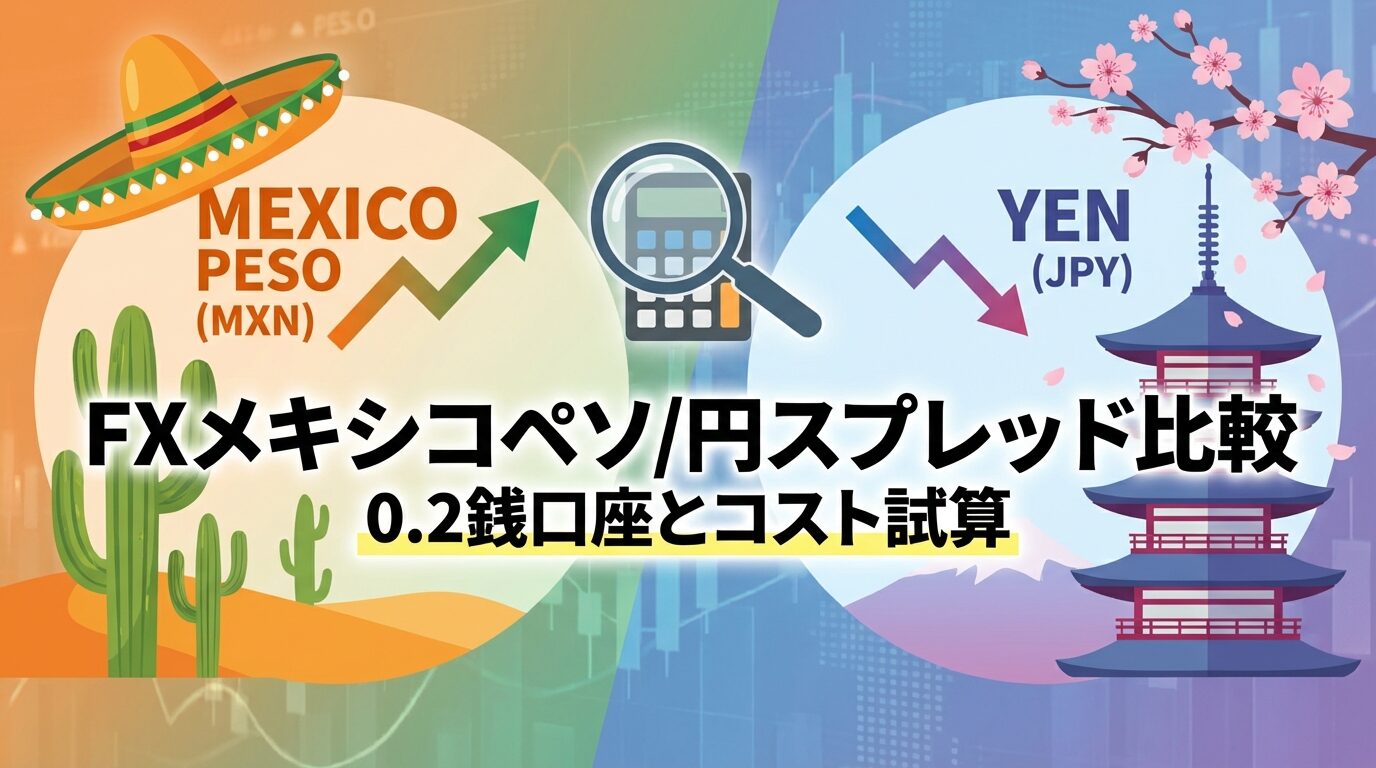 FXメキシコペソ/円スプレッド比較|0.2銭口座とコスト試算