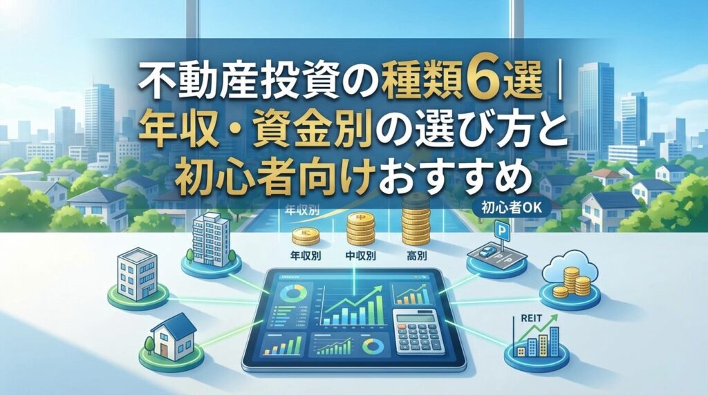不動産投資の種類6選|年収・資金別の選び方と初心者向けおすすめ