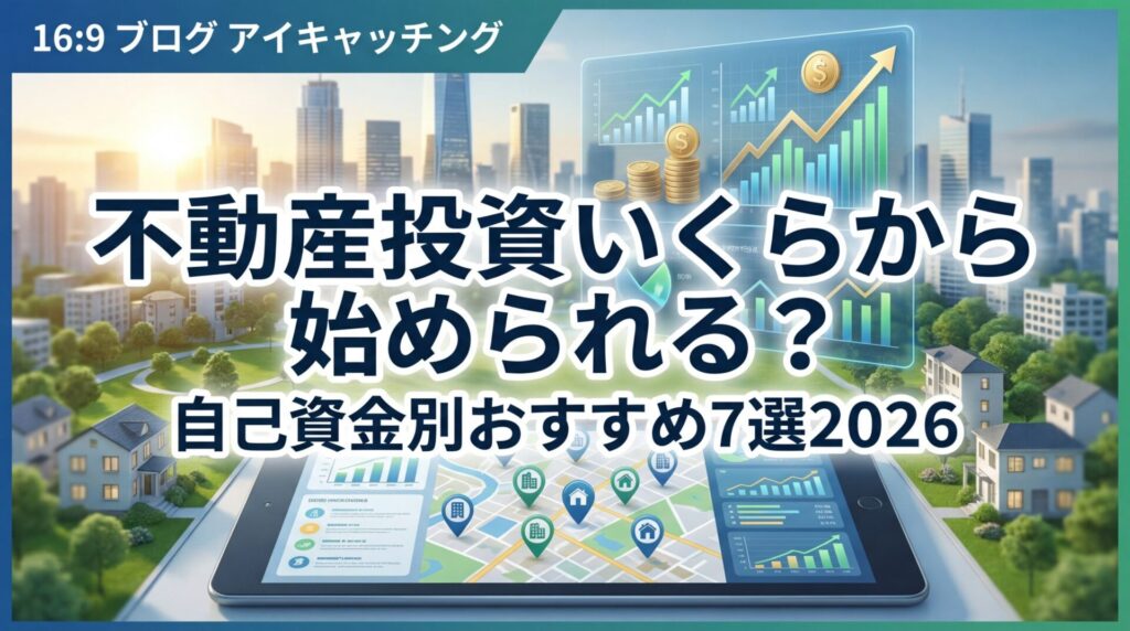 不動産投資いくらから始められる?自己資金別おすすめ7選2026