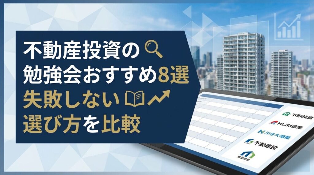 不動産投資の勉強会おすすめ8選｜失敗しない選び方を比較 | 会社設立の