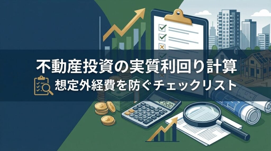 不動産投資の実質利回り計算|想定外経費を防ぐチェックリスト