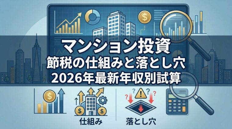 マンション投資 節税の仕組みと落とし穴|2026年最新年収別試算
