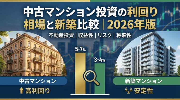中古マンション投資の利回り相場と新築比較｜2026年版