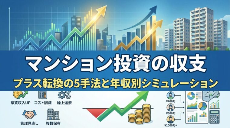 マンション投資の収支｜プラス転換の5手法と年収別シミュレーション