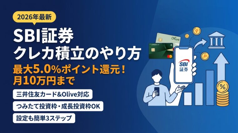 SBI証券のクレカ積立のやり方｜Olive・三井住友カードの始め方とおすすめカード【2026年】