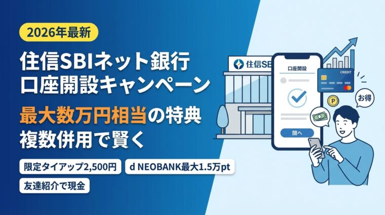 住信SBIネット銀行の口座開設キャンペーンとは?特典の獲得方法と条件を解説【2026年】