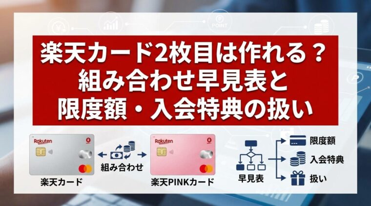楽天カード2枚目は作れる？組み合わせ早見表と限度額・入会特典の扱い