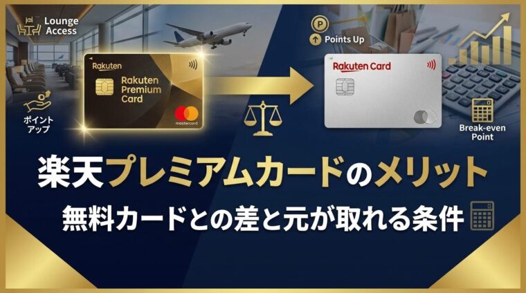 楽天プレミアムカードのメリット｜無料カードとの差と元が取れる条件