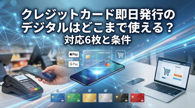 クレジットカード即日発行のデジタルはどこまで使える？対応6枚と条件