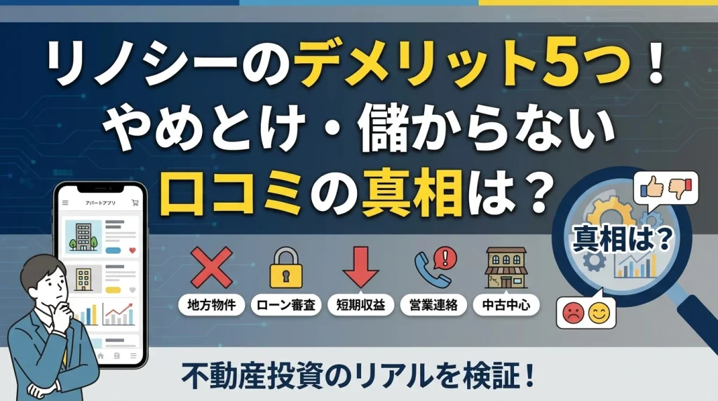 RENOSY(リノシー)のデメリット5つ|やめとけの真相を検証