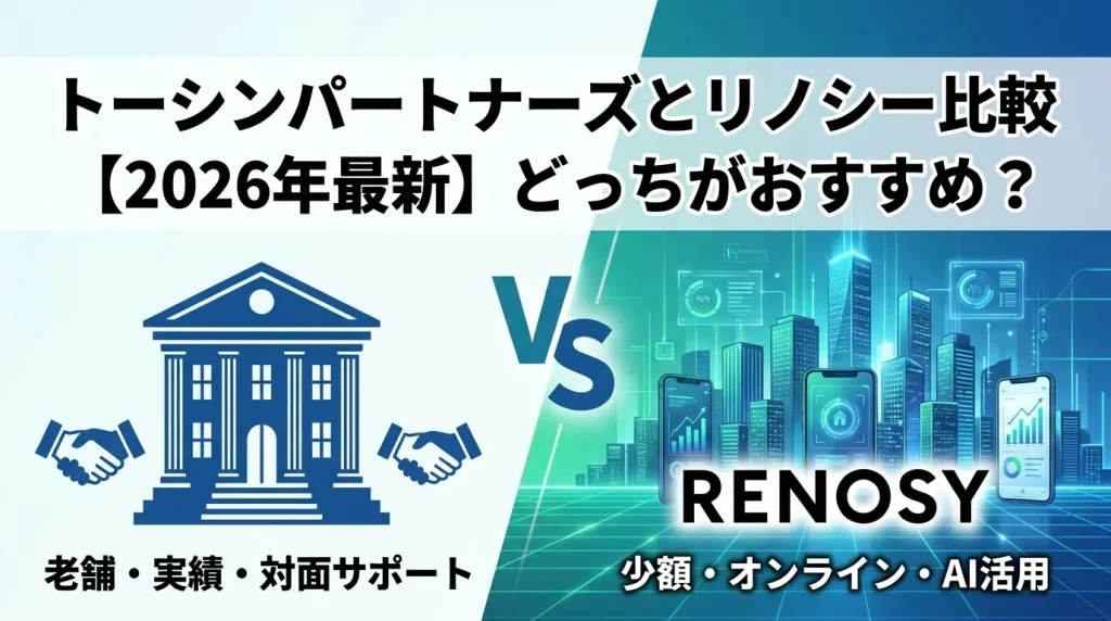 トーシンパートナーズとリノシー比較【2026年最新】どっちがおすすめ?
